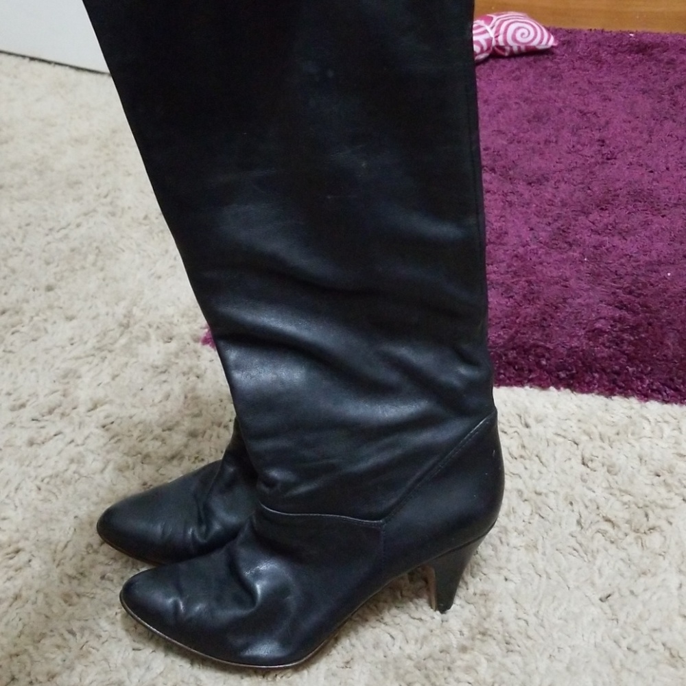 Vintage Nine West Knee High Women's Black Leather Boots